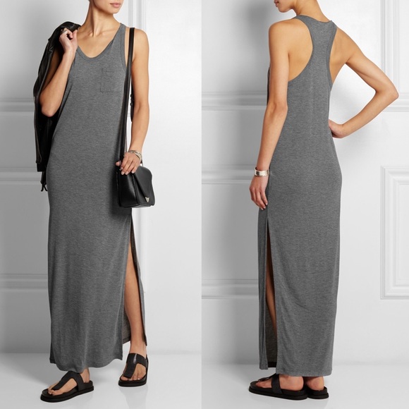 Alexander Wang Racerback Jersey Fitted Maxi Dress - Picture 1 of 12